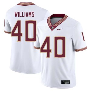 Men's Amaree Williams White Florida State Seminoles #40 College Football Limited Jerseys 463173-542
