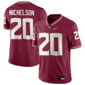Men Blake Nichelson Garnet Florida State Seminoles #20 College Football Game Jersey 782402-314