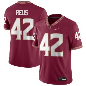Men Brunno Reus Garnet Florida State Seminoles #42 College Football NCAA Jersey 779793-799