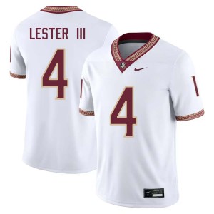 Mens Charles Lester III White Florida State Seminoles #4 College Football Official Jersey 570306-965