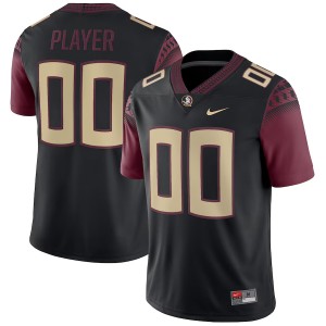 Men's Custom Black Florida State Seminoles #00 College Football Stitched Jerseys 330303-388