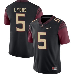 Men's Daniel Lyons Black Florida State Seminoles #5 College Football Replica Jersey 269266-906