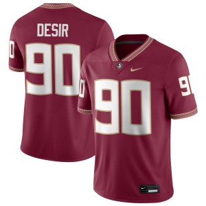 Men Darryll Desir Garnet Florida State Seminoles #90 College Football Player Jersey 918679-569