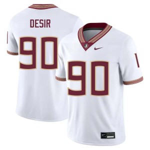 Mens Darryll Desir White Florida State Seminoles #90 College Football Replica Jerseys 641316-389