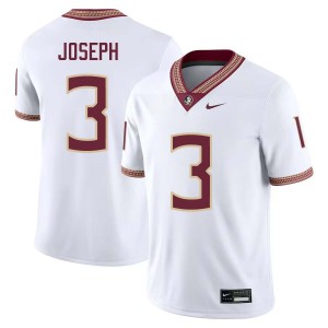 Mens Edwin Joseph White Florida State Seminoles #3 College Football Embroidery Jerseys 641773-434
