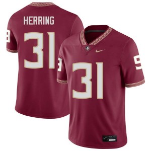 Men's Elijah Herring Garnet Florida State Seminoles #31 College Football Official Jersey 483067-149