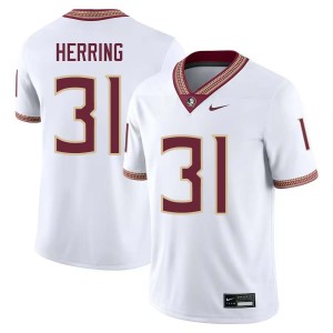 Men's Elijah Herring White Florida State Seminoles #31 College Football Official Jersey 678332-920