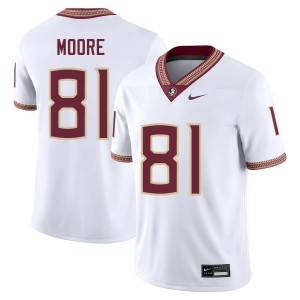 Men's Elijah Moore White Florida State Seminoles #81 College Football Stitched Jerseys 705464-810