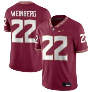 Men's Jake Weinberg Garnet Florida State Seminoles #22 College Football Limited Jerseys 374359-617