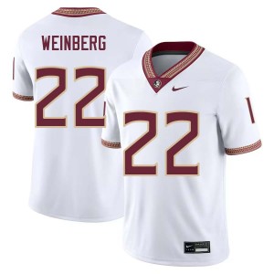 Mens Jake Weinberg White Florida State Seminoles #22 College Football NCAA Jersey 922879-401