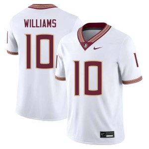 Mens James Williams White Florida State Seminoles #10 College Football Embroidery Jersey 793291-769