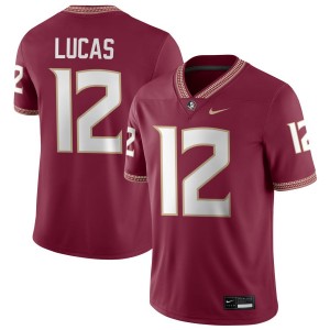 Men's Jaylin Lucas Garnet Florida State Seminoles #12 College Football Embroidery Jerseys 164947-346