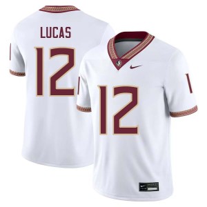 Mens Jaylin Lucas White Florida State Seminoles #12 College Football High School Jerseys 445861-989