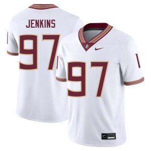 Men Jayson Jenkins White Florida State Seminoles #97 College Football University Jerseys 103489-750