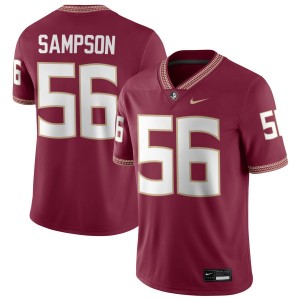Men KJ Sampson Garnet Florida State Seminoles #56 College Football Game Jerseys 867625-261