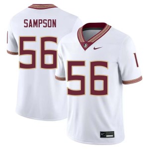Men KJ Sampson White Florida State Seminoles #56 College Football Stitched Jerseys 135489-773