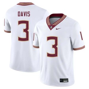 Mens Kam Davis White Florida State Seminoles #3 College Football High School Jerseys 720814-126