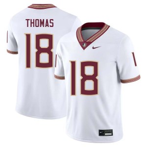Mens Landen Thomas White Florida State Seminoles #18 College Football University Jersey 742217-639