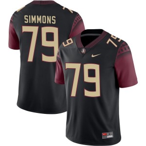 Mens Lucas Simmons Black Florida State Seminoles #79 College Football Player Jerseys 151882-131