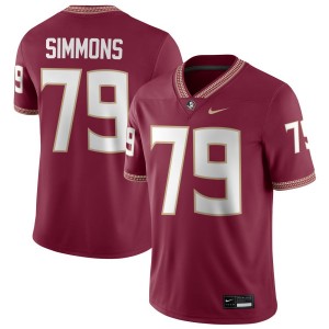 Men's Lucas Simmons Garnet Florida State Seminoles #79 College Football Player Jerseys 175503-341