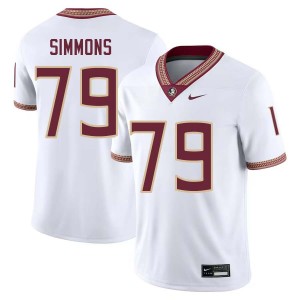 Men Lucas Simmons White Florida State Seminoles #79 College Football Replica Jerseys 845108-151