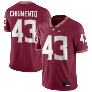 Men Mac Chiumento Garnet Florida State Seminoles #43 College Football Alumni Jersey 815150-536