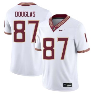 Men's Markeston Douglas White Florida State Seminoles #87 College Football Alumni Jerseys 175739-788