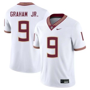 Mens Omar Graham Jr. White Florida State Seminoles #9 College Football University Jerseys 512315-623