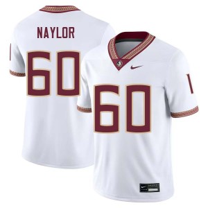Mens Peyton Naylor White Florida State Seminoles #60 College Football 2025 Jerseys 328751-741