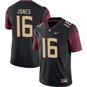 Mens Quindarrius Jones Black Florida State Seminoles #16 College Football 2025 Jerseys 583225-237