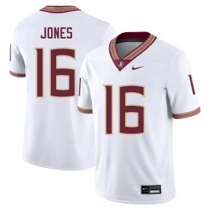 Men Quindarrius Jones White Florida State Seminoles #16 College Football Official Jerseys 651742-597