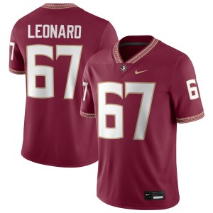 Men's Richie Leonard IV Garnet Florida State Seminoles #67 College Football 2025-26 Jersey 137119-902