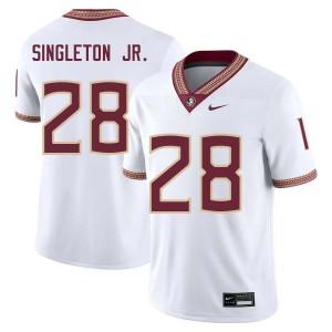 Mens Samuel Singleton Jr. White Florida State Seminoles #28 College Football Game Jerseys 810636-960