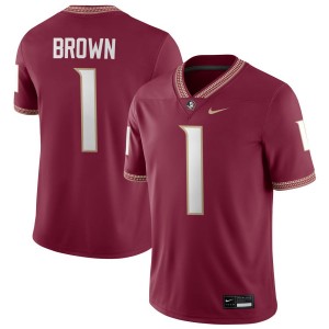 Men Shyheim Brown Garnet Florida State Seminoles #1 College Football 2025-26 Jerseys 578951-157