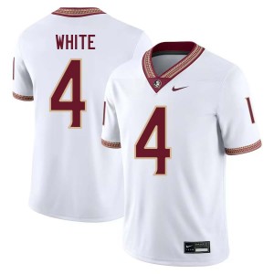 Men's Squirrel White White Florida State Seminoles #4 College Football Official Jersey 309535-399