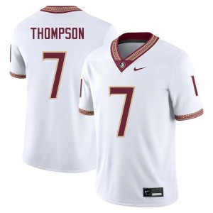 Mens Stefon Thompson White Florida State Seminoles #7 College Football NCAA Jersey 353171-182