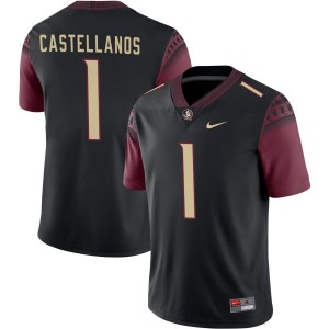 Men's Tommy Castellanos Black Florida State Seminoles #1 College Football Player Jersey 390679-213
