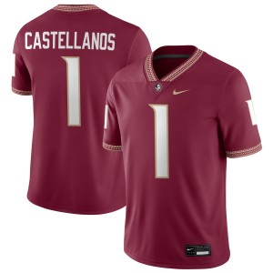 Men's Tommy Castellanos Garnet Florida State Seminoles #1 College Football 2025-26 Jersey 575907-320