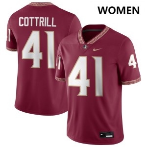 Women AJ Cottrill Garnet Florida State Seminoles #41 College Football Alumni Jerseys 727190-933