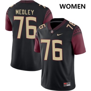 Women Adrian Medley Black Florida State Seminoles #76 College Football High School Jerseys 351661-268