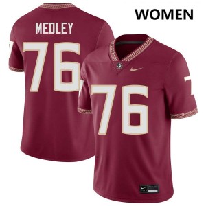 Womens Adrian Medley Garnet Florida State Seminoles #76 College Football Alumni Jersey 520364-700