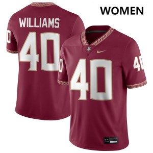 Women Amaree Williams Garnet Florida State Seminoles #40 College Football High School Jerseys 910679-563