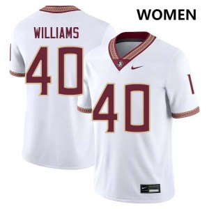 Womens Amaree Williams White Florida State Seminoles #40 College Football Official Jersey 414334-653