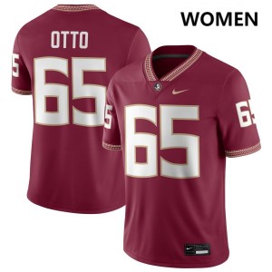 Womens Andre Otto Garnet Florida State Seminoles #65 College Football Stitched Jerseys 374130-960