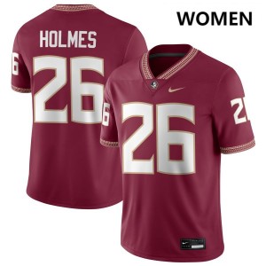 Women's Caziah Holmes Garnet Florida State Seminoles #26 College Football Alumni Jerseys 307429-283