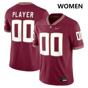 Women Custom Garnet Florida State Seminoles #00 College Football NCAA Jersey 888632-129