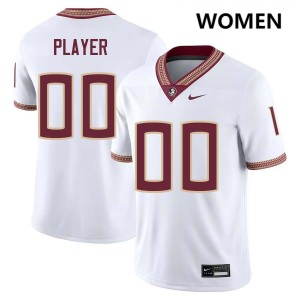 Womens Custom White Florida State Seminoles #00 College Football Game Jersey 290109-415