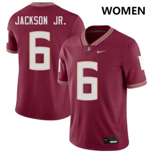 Women Darrell Jackson Jr. Garnet Florida State Seminoles #6 College Football University Jersey 957383-407