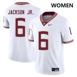 Womens Darrell Jackson Jr. White Florida State Seminoles #6 College Football Official Jerseys 218628-568