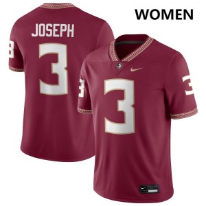 Women Edwin Joseph Garnet Florida State Seminoles #3 College Football 2025-26 Jerseys 383482-706